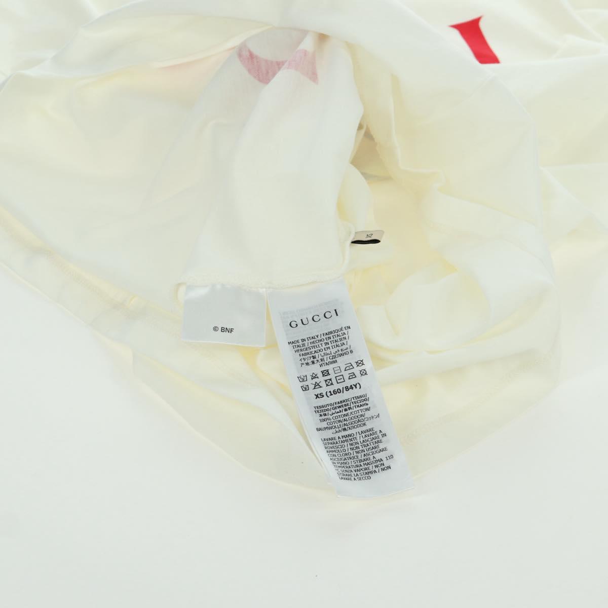GUCCI Short Sleeved T Shirt Cotton White Auth 172489M