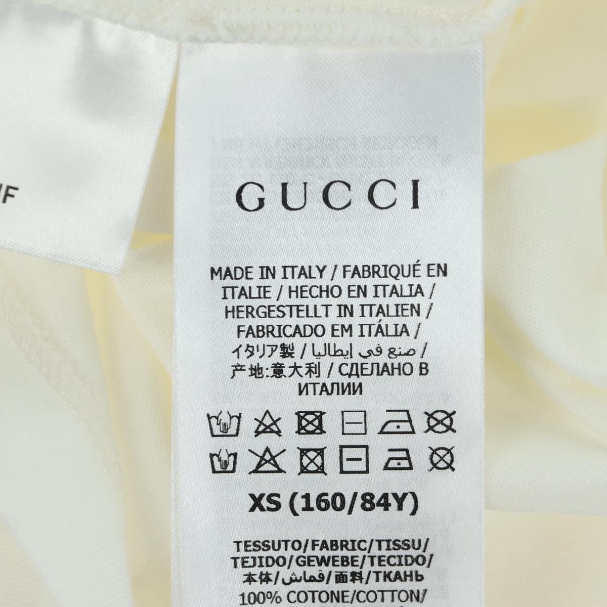 GUCCI Short Sleeved T Shirt Cotton White Auth 172489M