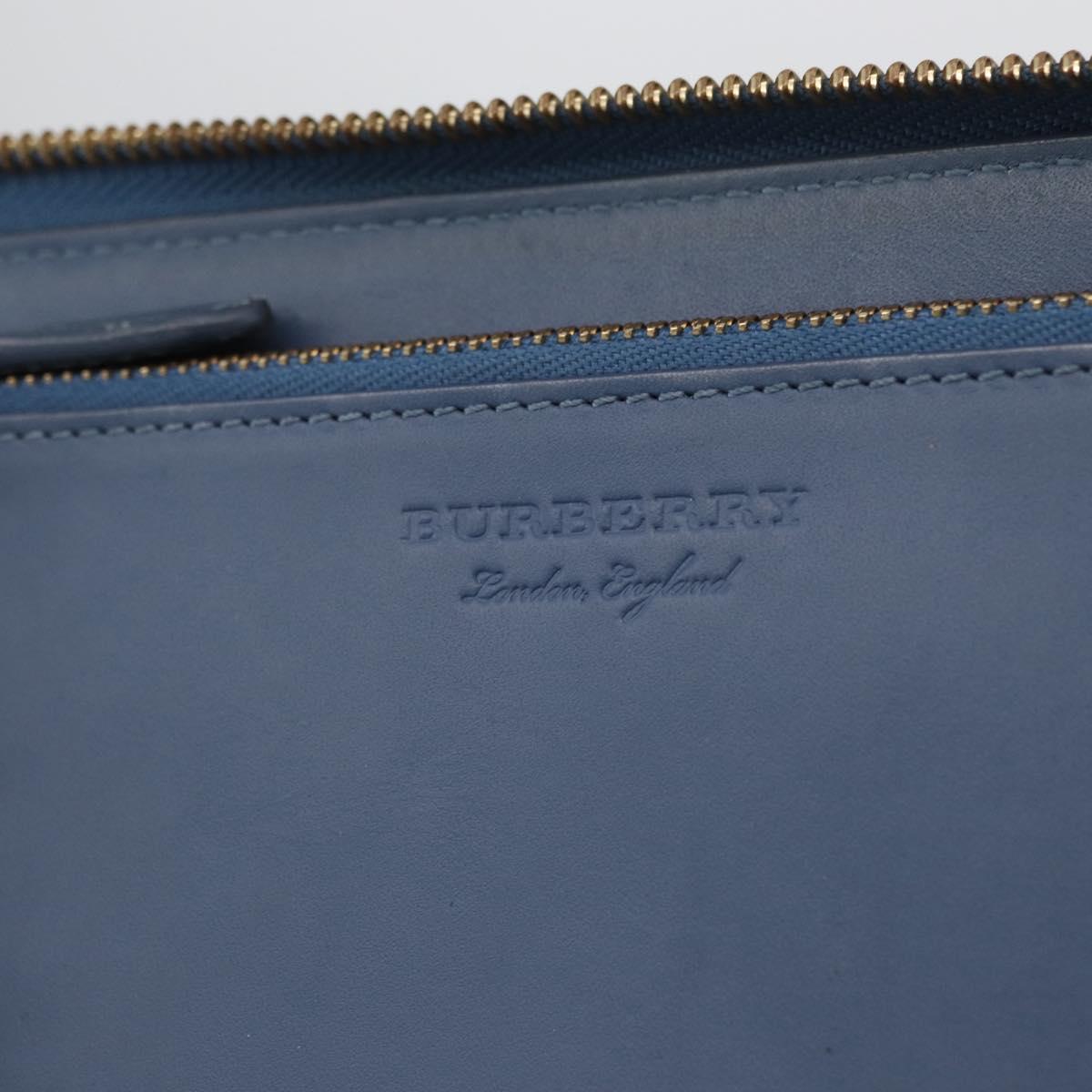 BURBERRY Long Wallet Leather Ivory Gold Auth 172501