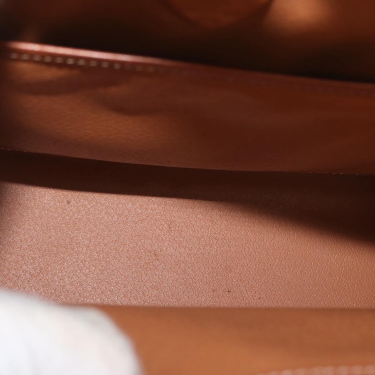 CELINE Macadam Canvas Hand Bag PVC Leather Brown Gold Auth 172507