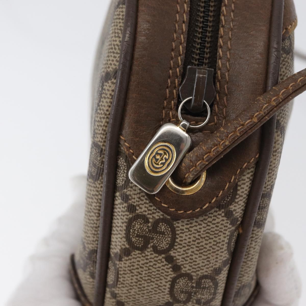 GUCCI GG Supreme Web Sherry Line Bag PVC Beige Gold 89 02 066 Auth 172511