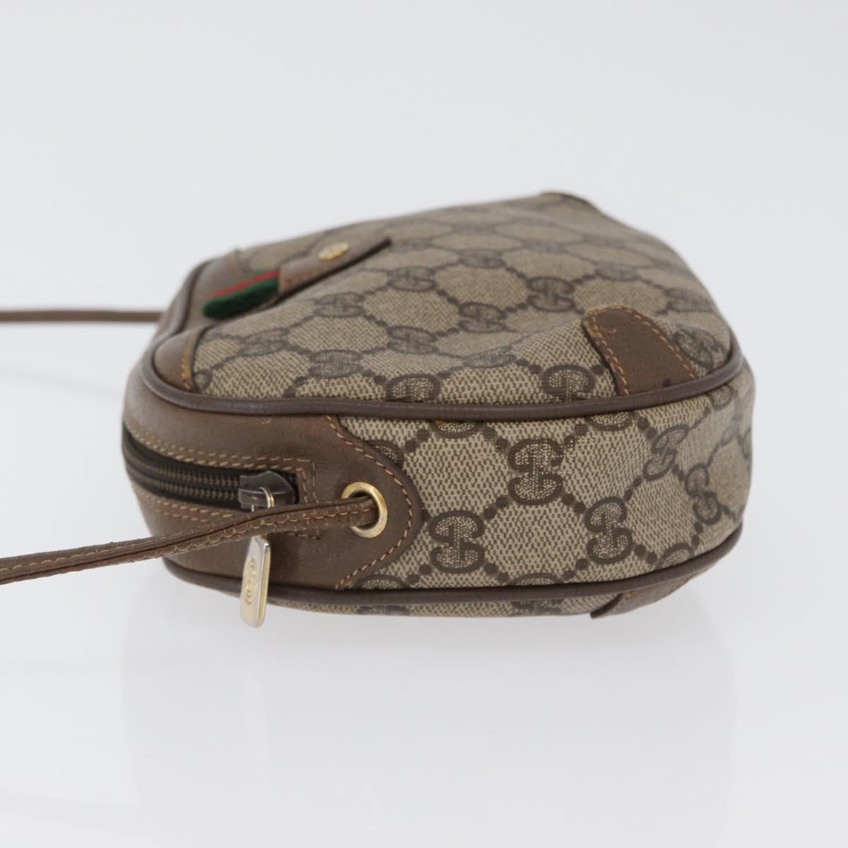 GUCCI GG Supreme Web Sherry Line Bag PVC Beige Gold 89 02 066 Auth 172511