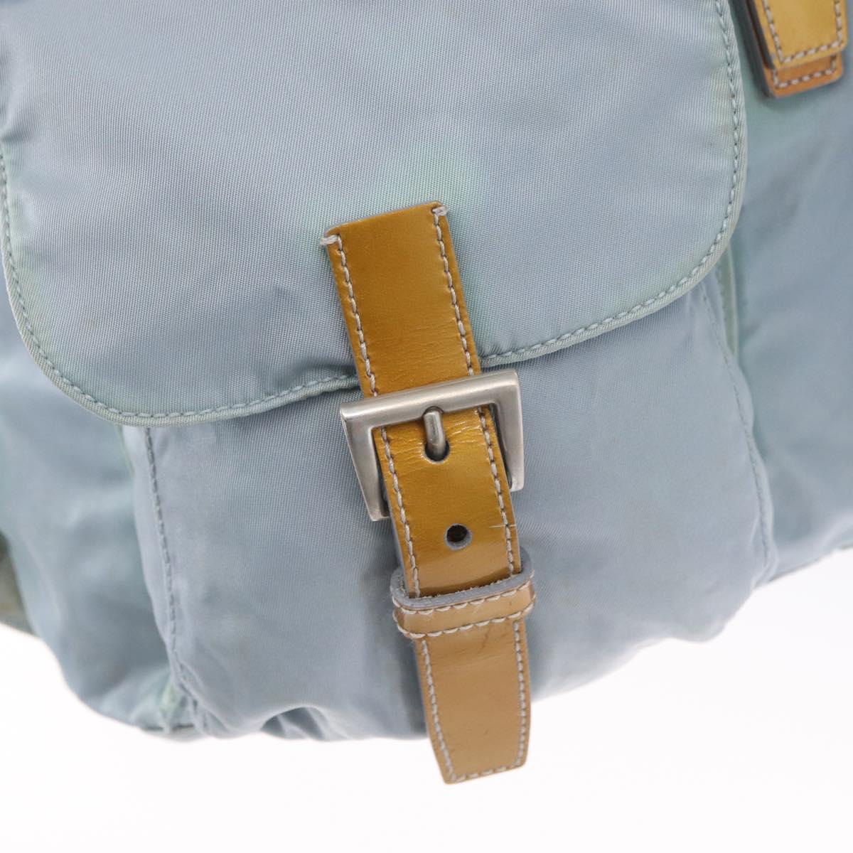PRADA Backpack Nylon Light Blue Silver Auth 172516