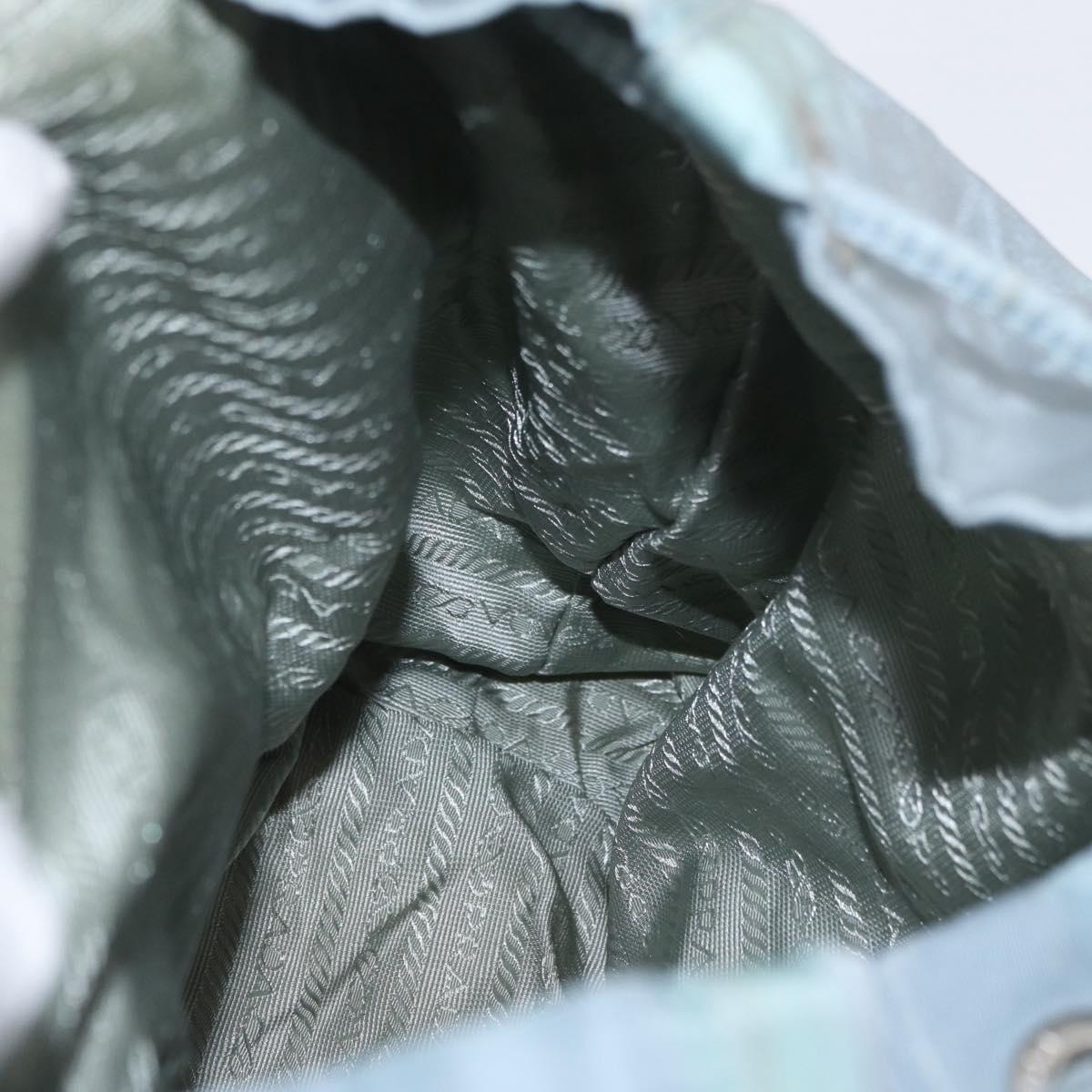 PRADA Backpack Nylon Light Blue Silver Auth 172516