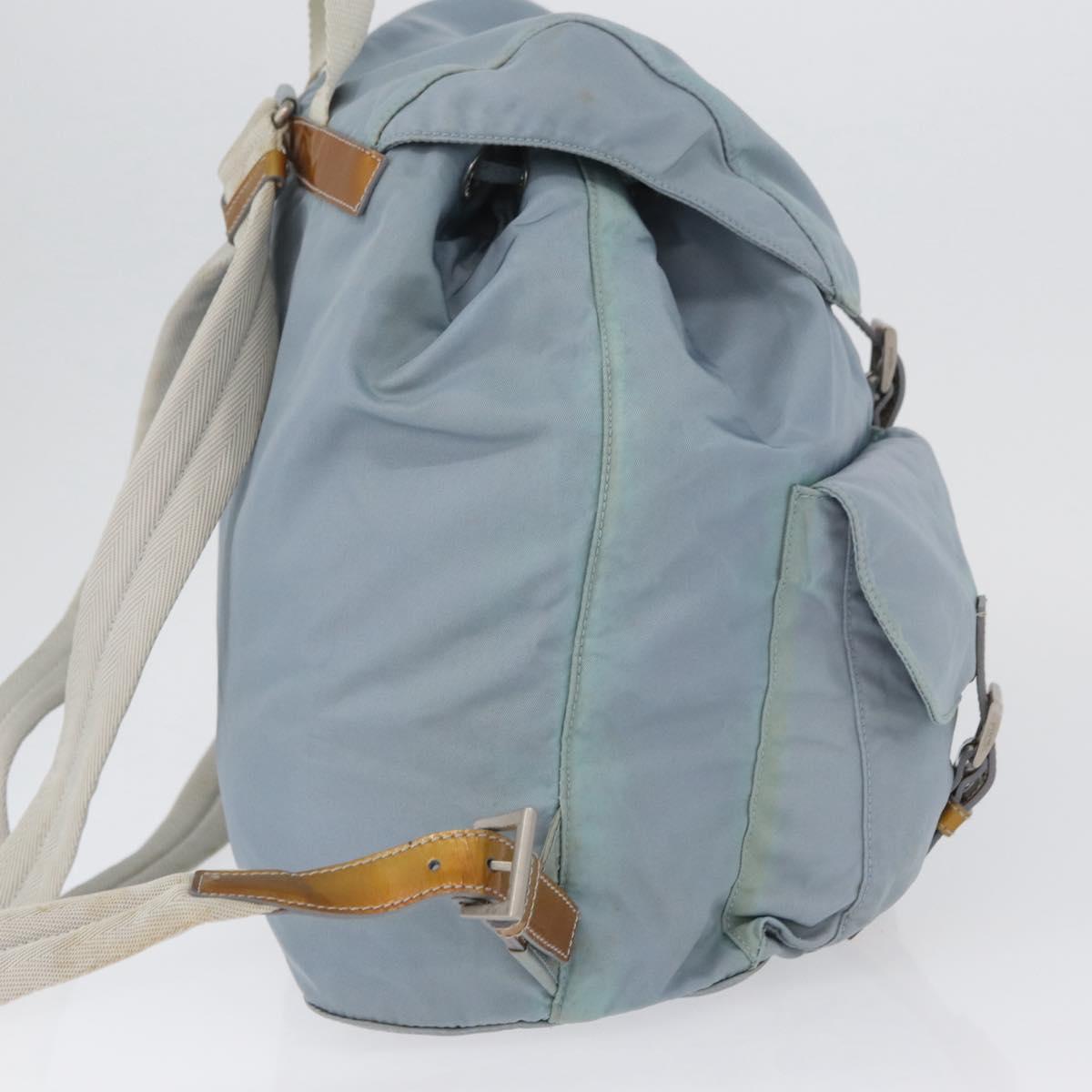 PRADA Backpack Nylon Light Blue Silver Auth 172516