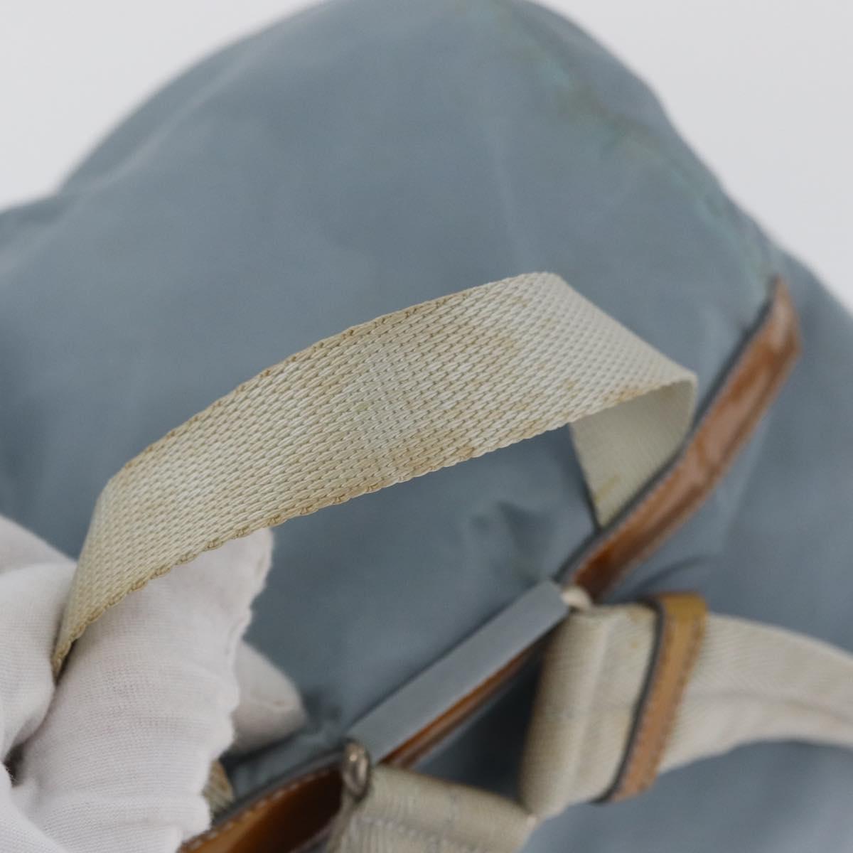 PRADA Backpack Nylon Light Blue Silver Auth 172516