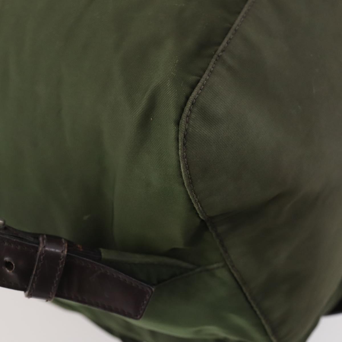 PRADA Backpack Nylon Green Silver Auth 172520