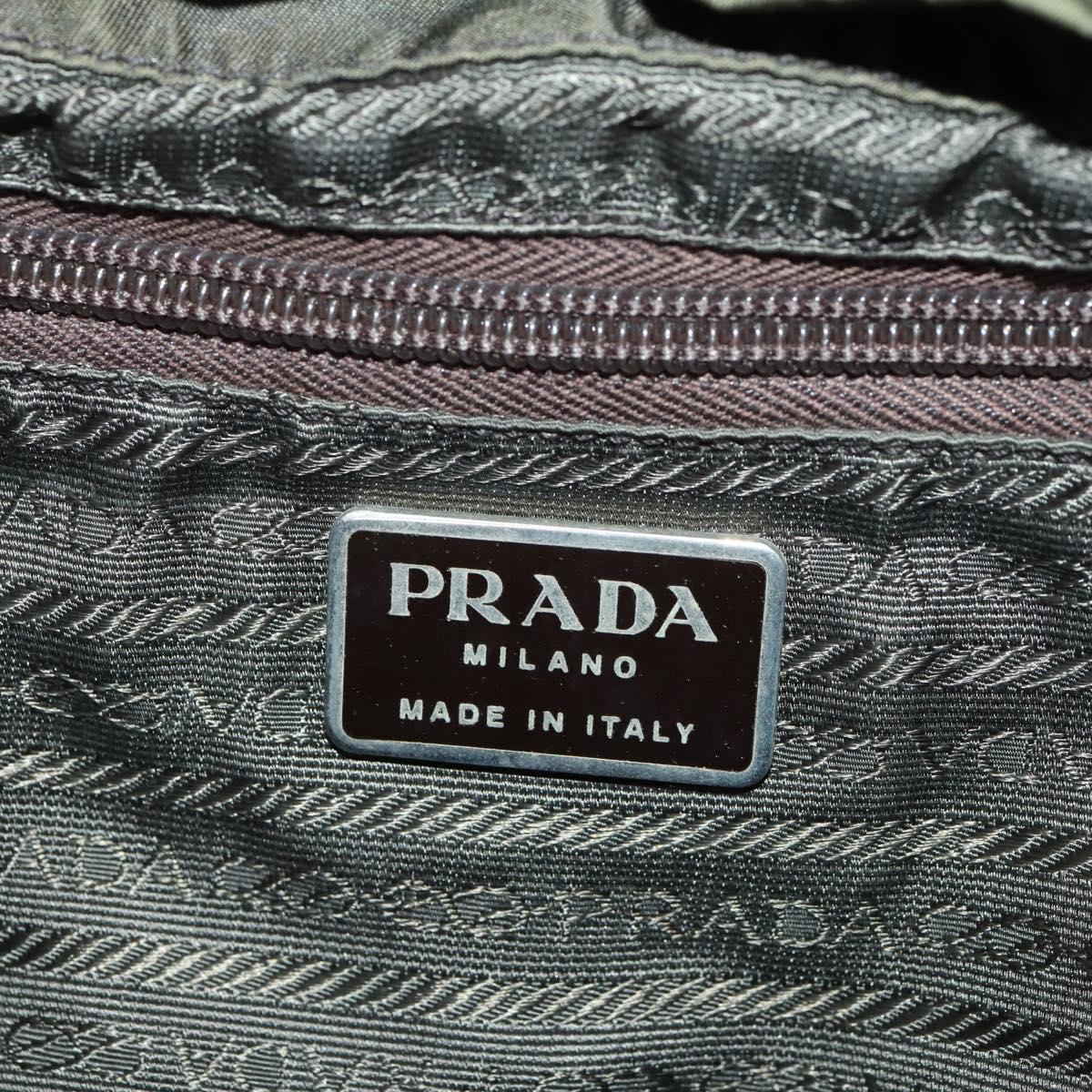 PRADA Backpack Nylon Green Silver Auth 172520