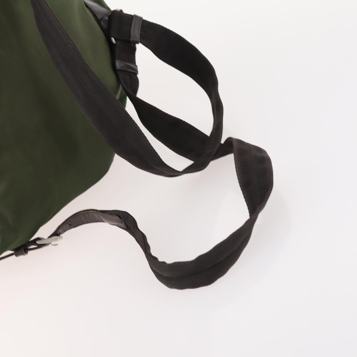 PRADA Backpack Nylon Green Silver Auth 172520