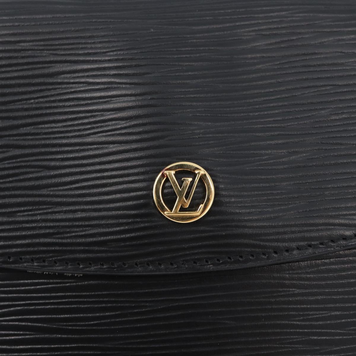 LOUIS VUITTON Epi Montaigne 23 Clutch Bag Black M52662 LV Auth 172524