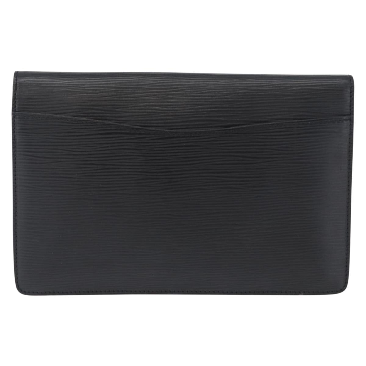 LOUIS VUITTON Epi Montaigne 23 Clutch Bag Black M52662 LV Auth 172524