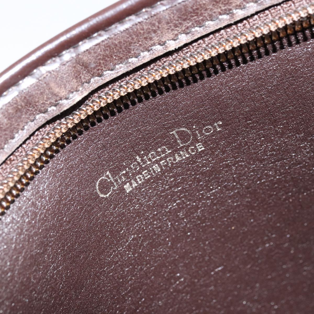 Christian Dior Trotter Canvas Shoulder Bag Beige Gold Auth 172528A