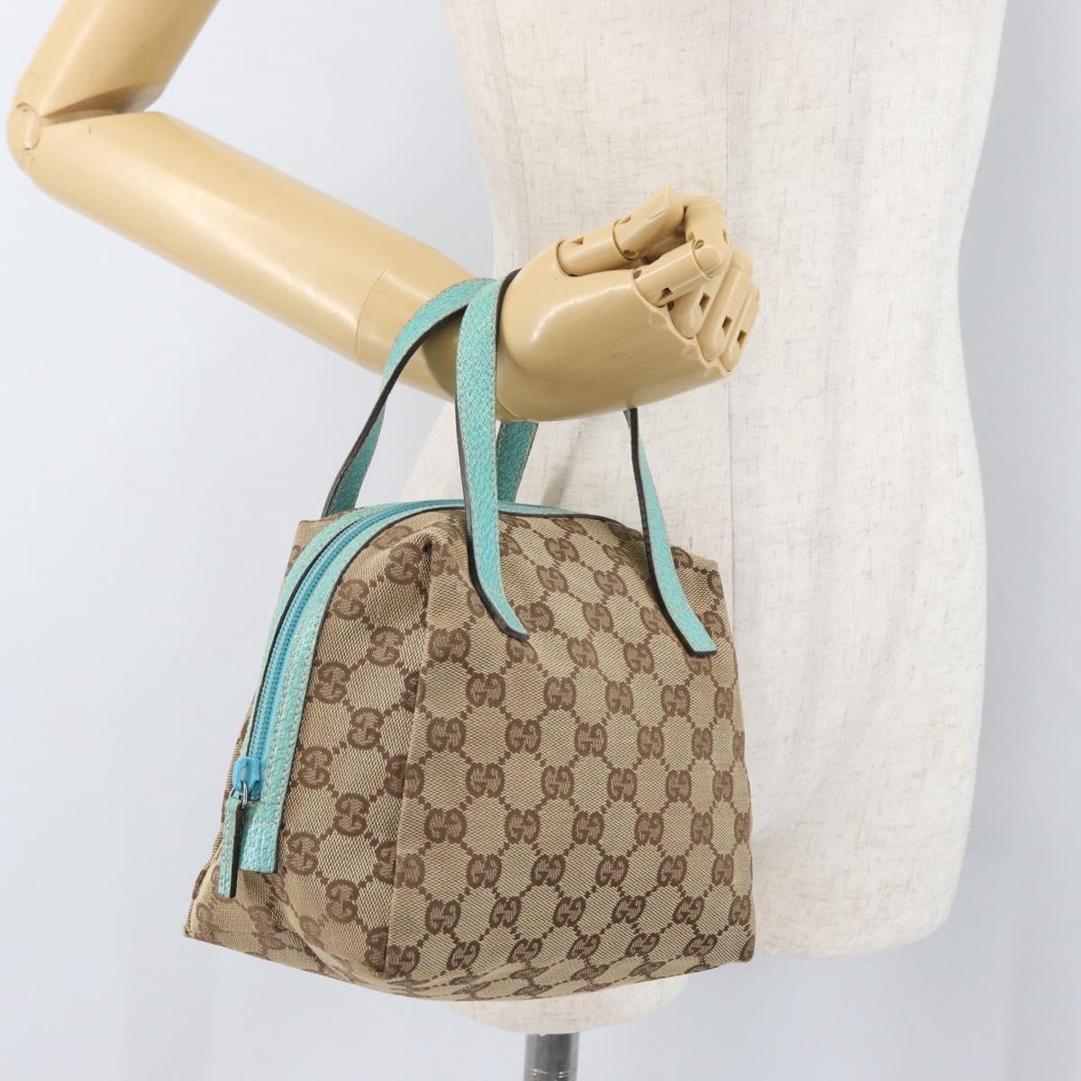 GUCCI GG Canvas Hand Bag Beige 124542 Auth 172530
