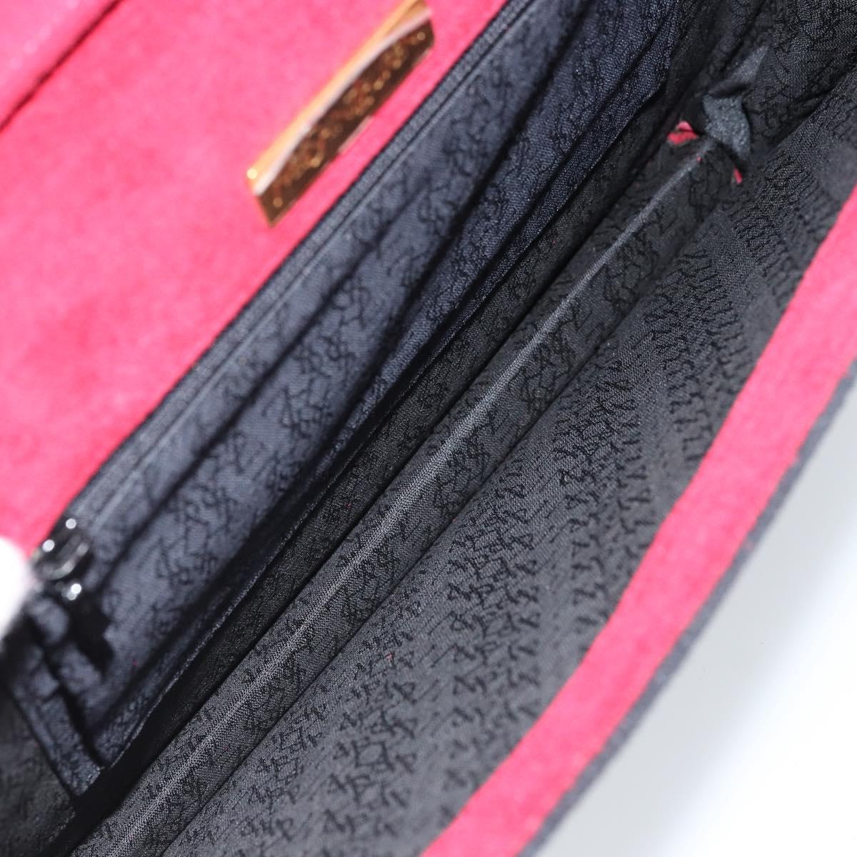 SAINT LAURENT Shoulder Bag Suede Bordeaux Gold Auth 172534