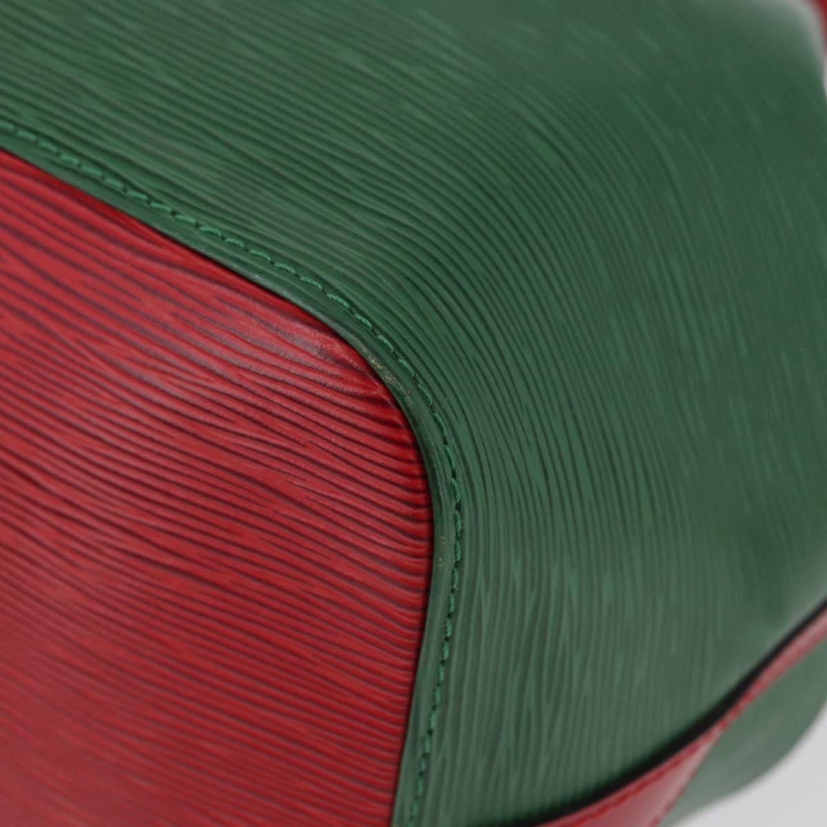 LOUIS VUITTON Epi Petit Noe Shoulder Bag Bicolor Green Red LV Auth 172535A