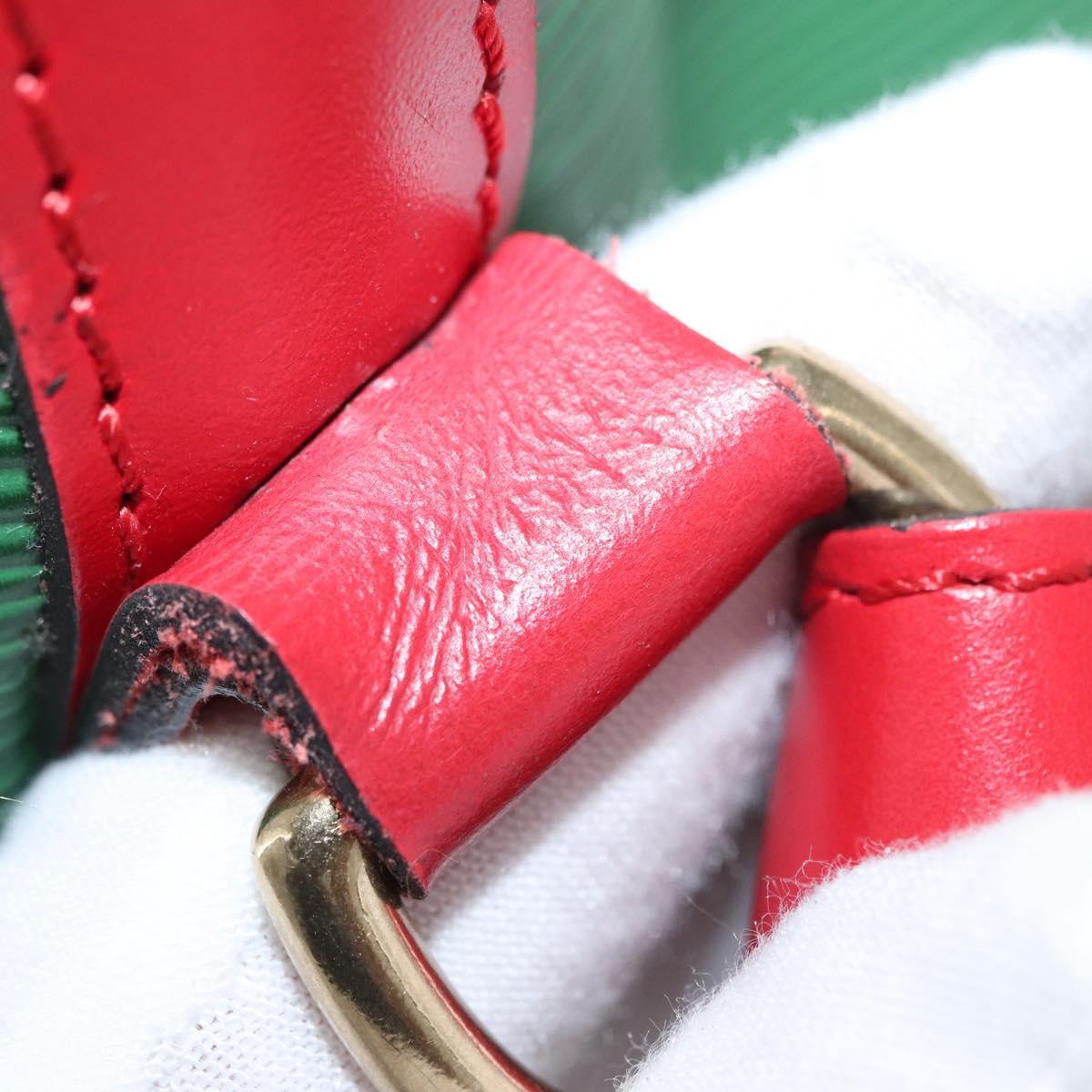LOUIS VUITTON Epi Petit Noe Shoulder Bag Bicolor Green Red LV Auth 172535A