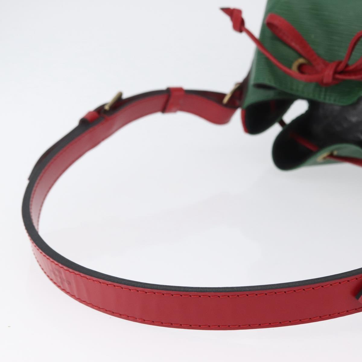 LOUIS VUITTON Epi Petit Noe Shoulder Bag Bicolor Green Red LV Auth 172535A
