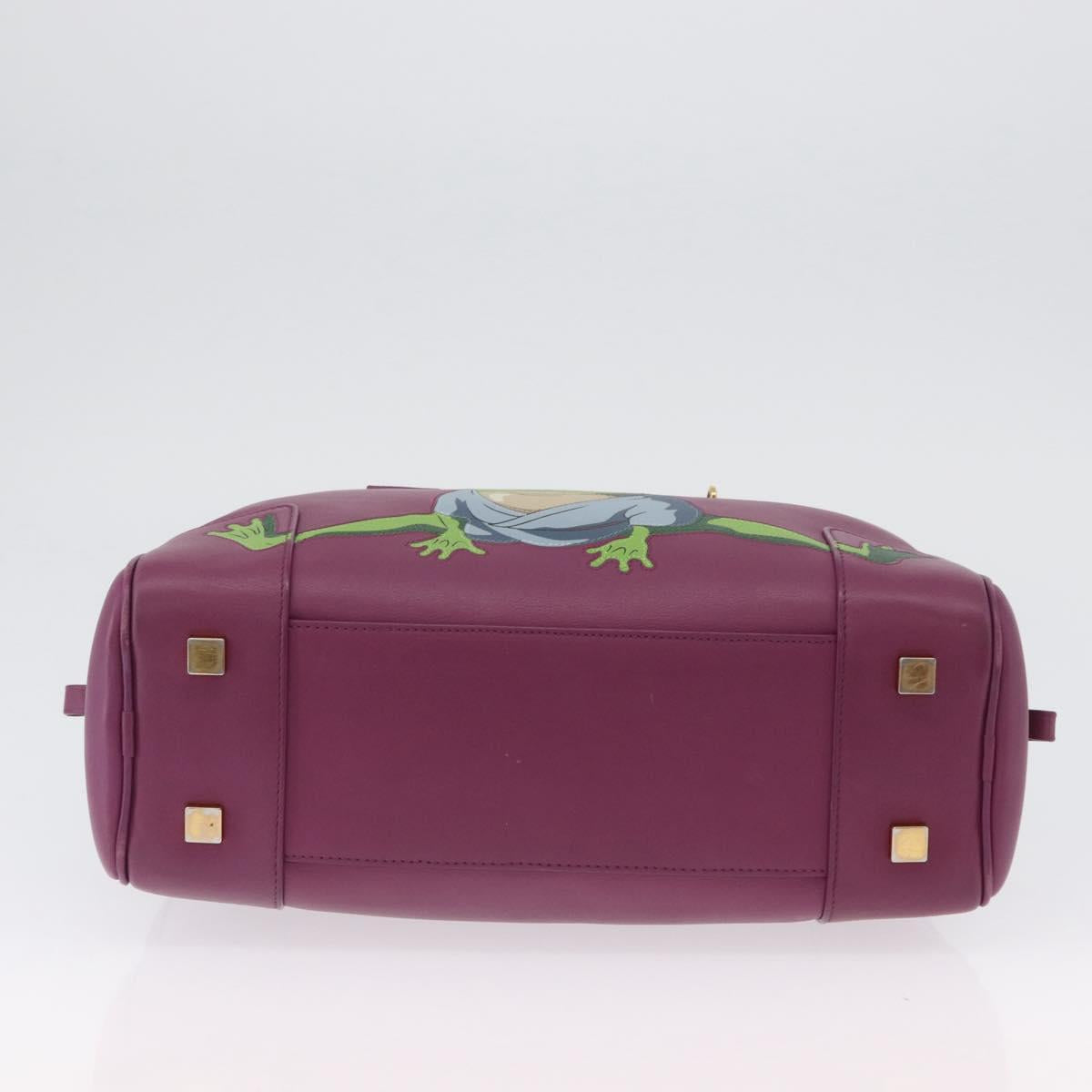 LOEWE Anagram Studio Ghibli Americana 28 Bag Leather 2way Purple Auth 172539SM