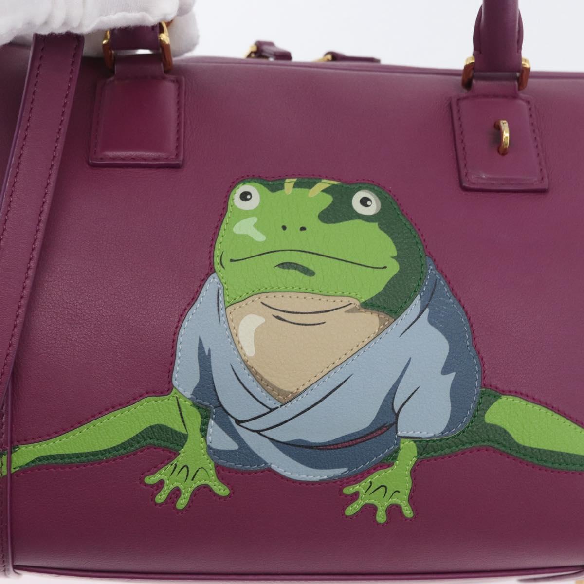 LOEWE Anagram Studio Ghibli Americana 28 Bag Leather 2way Purple Auth 172539SM