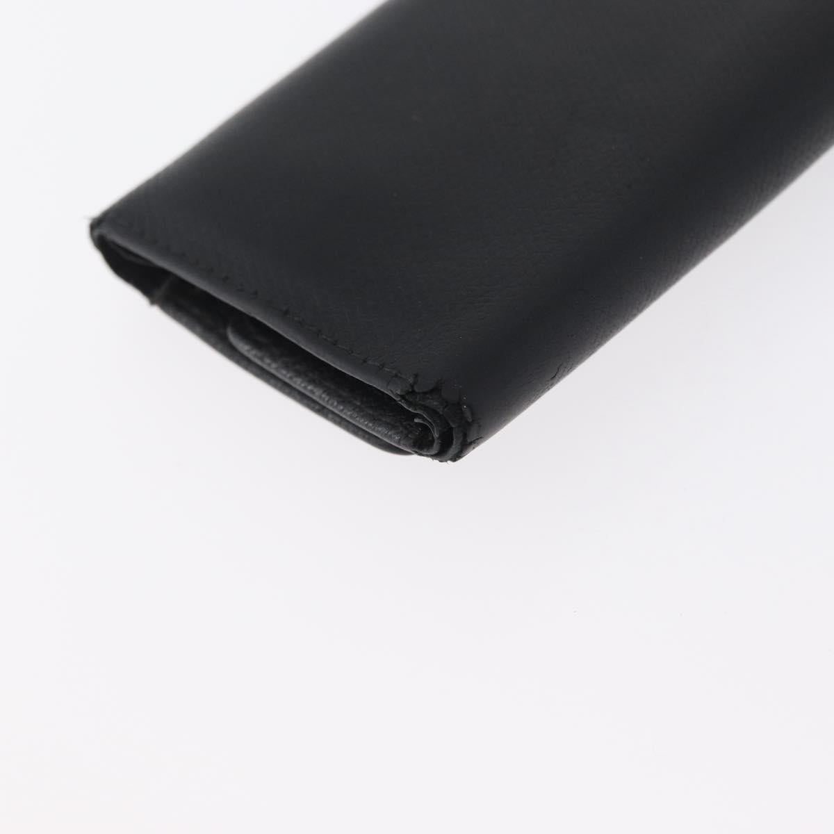 CHANEL Key Case Leather Black CC Auth 172555