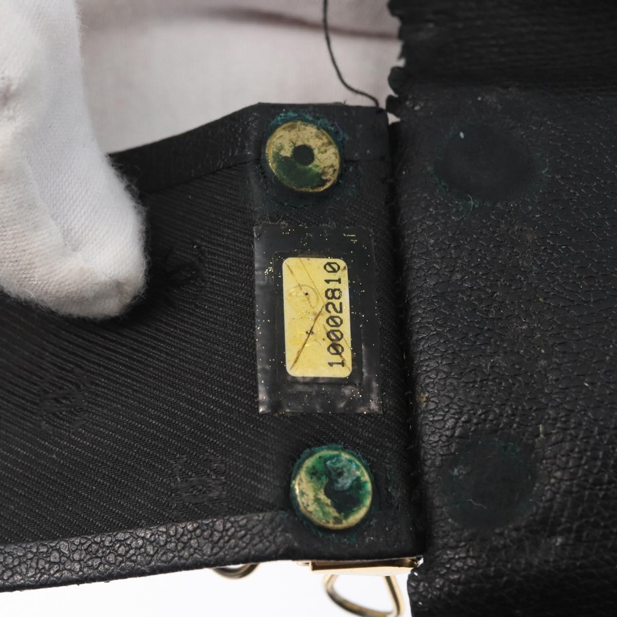 CHANEL Key Case Leather Black CC Auth 172555