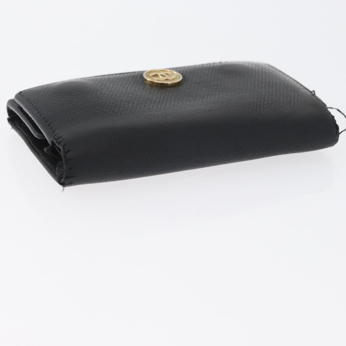 CHANEL Key Case Leather Black CC Auth 172555