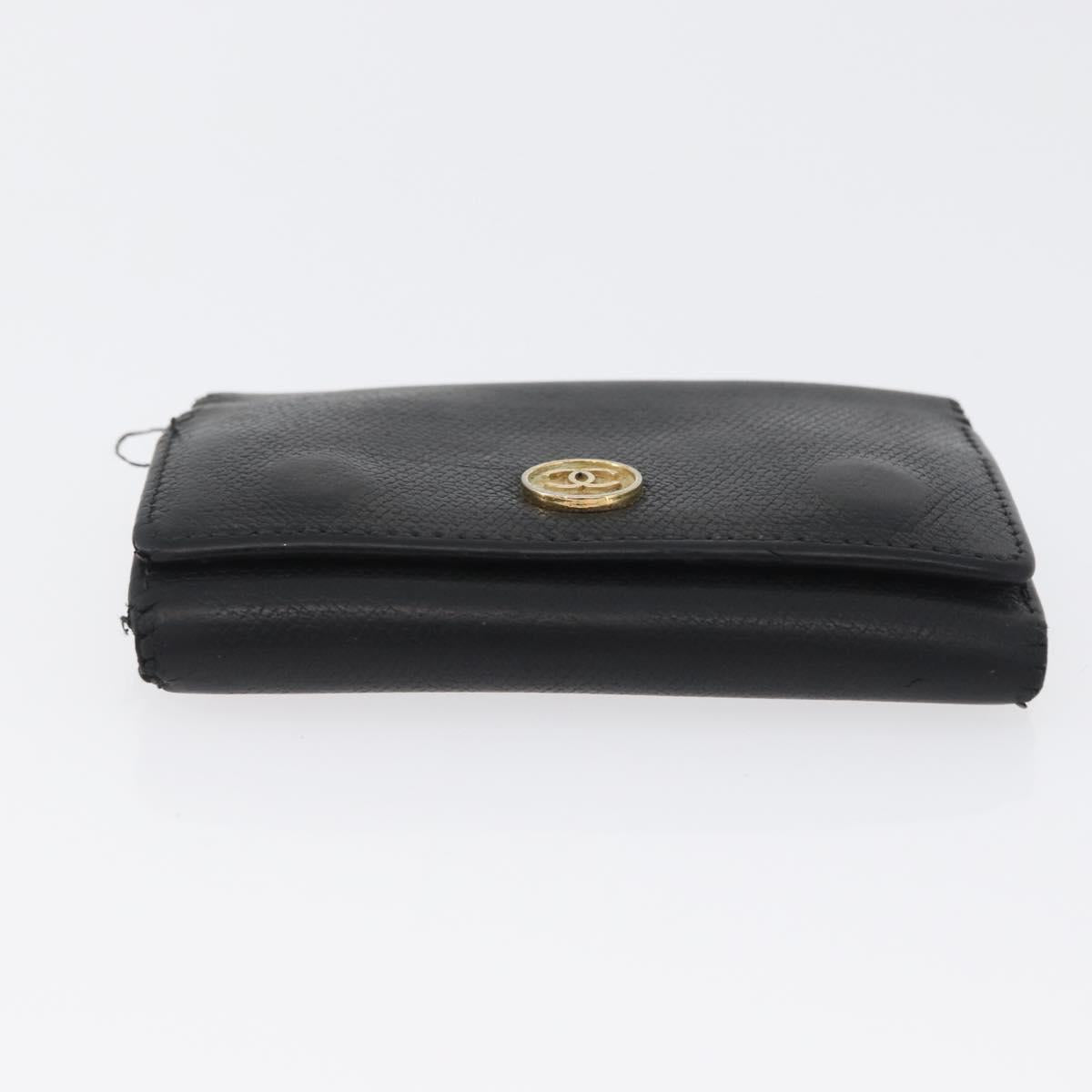 CHANEL Key Case Leather Black CC Auth 172555