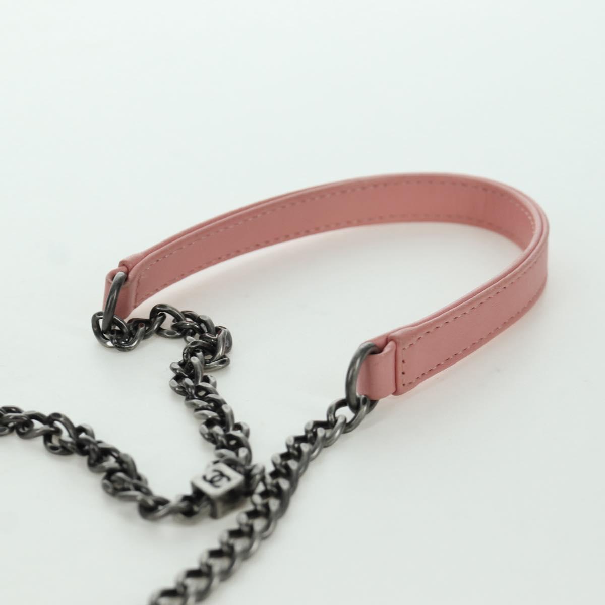 CHANEL Matelasse Lego Boy Chain Shoulder Bag Lamb Skin Pink CC Auth 172559SAM