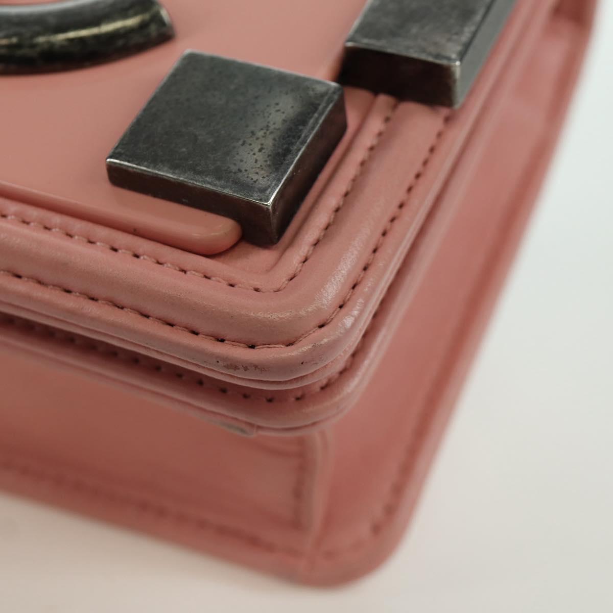 CHANEL Matelasse Lego Boy Chain Shoulder Bag Lamb Skin Pink CC Auth 172559SAM