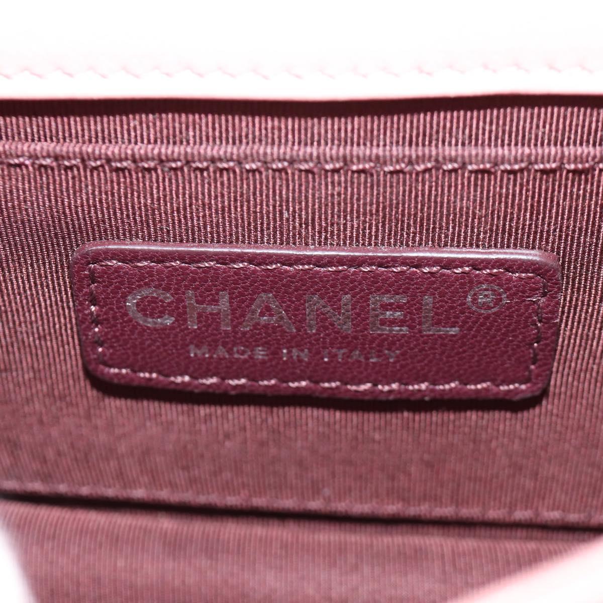 CHANEL Matelasse Lego Boy Chain Shoulder Bag Lamb Skin Pink CC Auth 172559SAM