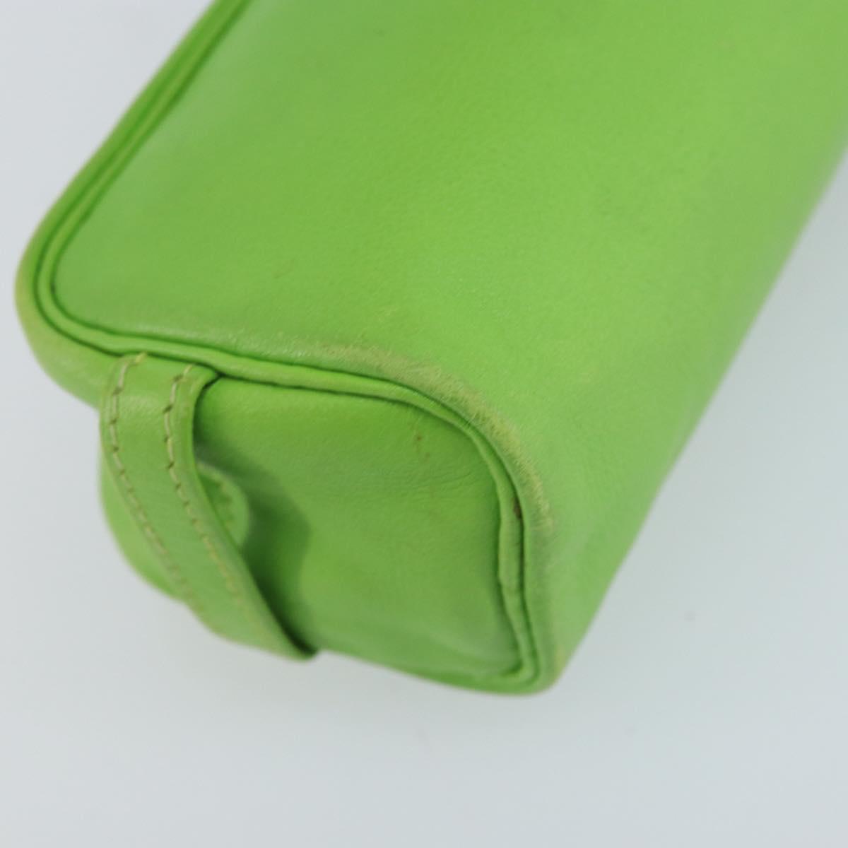 HERMES Scribe Pen Case Leather Light green Auth 172578
