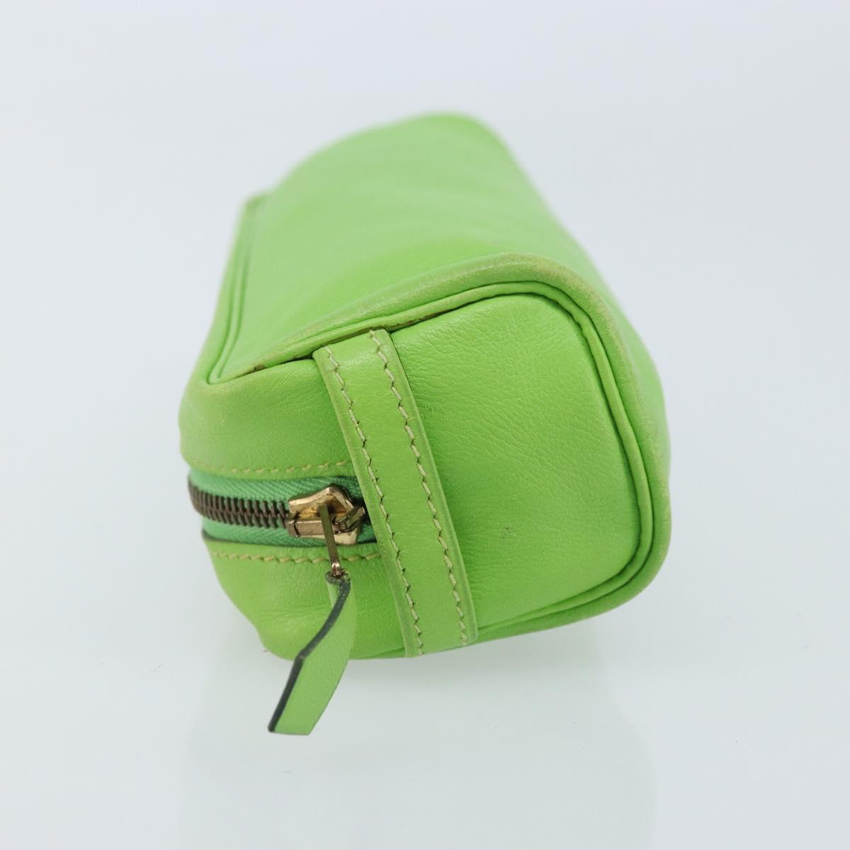 HERMES Scribe Pen Case Leather Light green Auth 172578