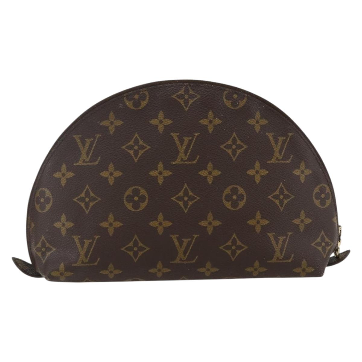 LOUIS VUITTON Monogram Trousse Demi Ronde Cosmetic Pouch M47520 LV Auth 172583