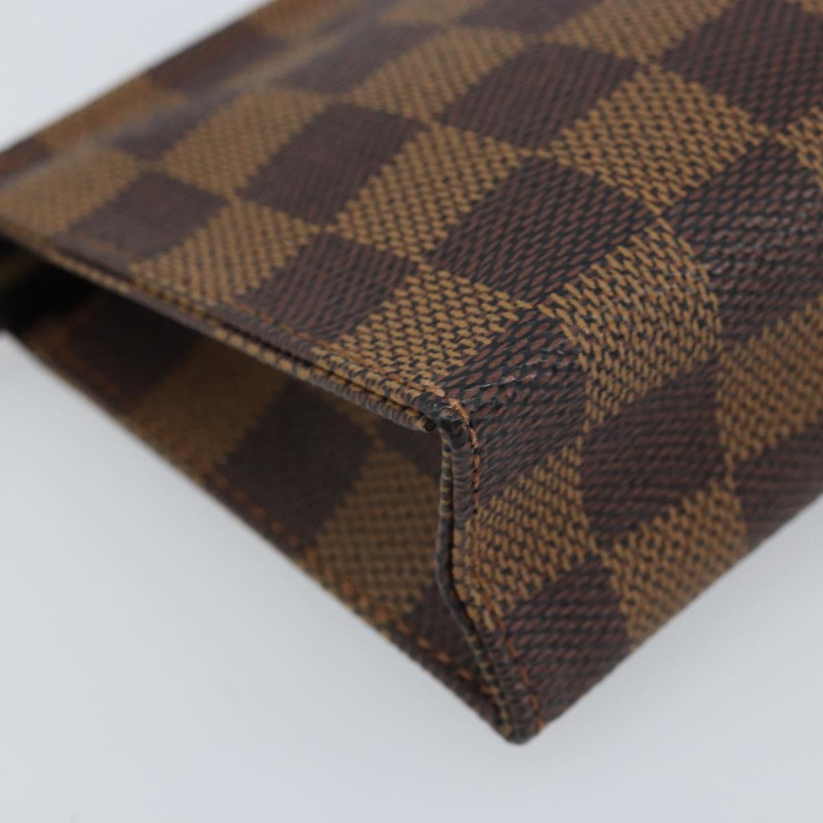LOUIS VUITTON Damier Ebene Poche Toilette 15 Pouch N47548 LV Auth 172588V