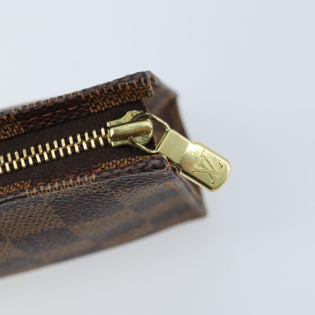 LOUIS VUITTON Damier Ebene Poche Toilette 15 Pouch N47548 LV Auth 172588V