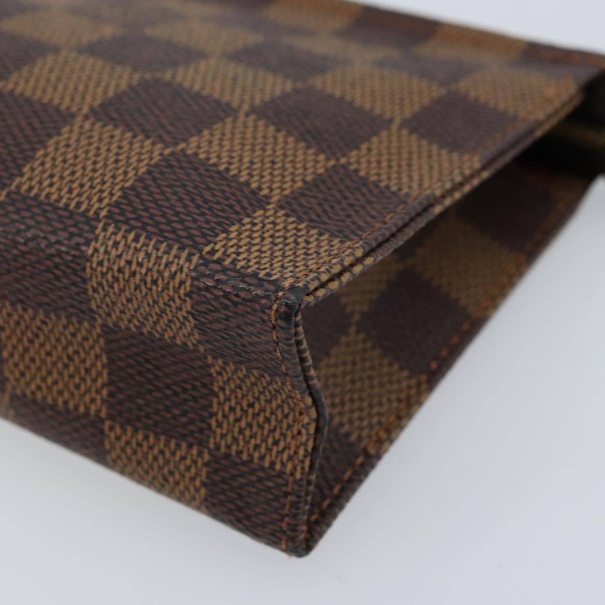 LOUIS VUITTON Damier Ebene Poche Toilette 15 Pouch N47548 LV Auth 172588V