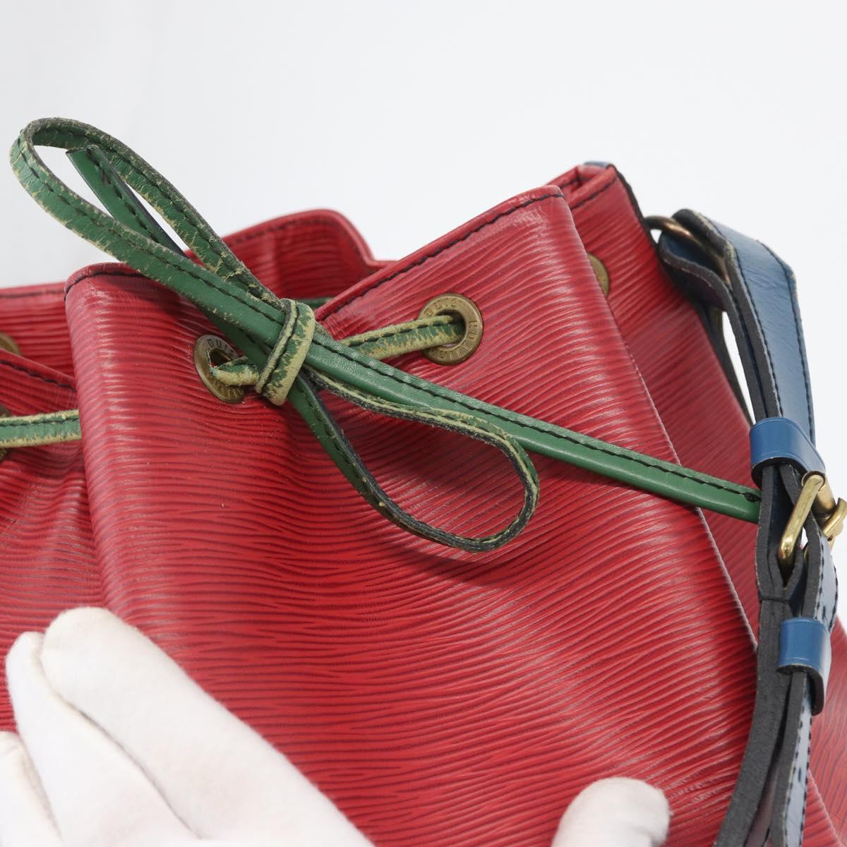 LOUIS VUITTON Epi Noe Shoulder Bag Tricolor Red Blue M44084 LV Auth 172622