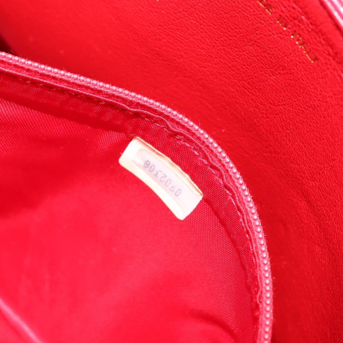 CHANEL Matelasse COCO Mark Chain Shoulder Bag Lamb Skin Red Gold CC Auth 172623V