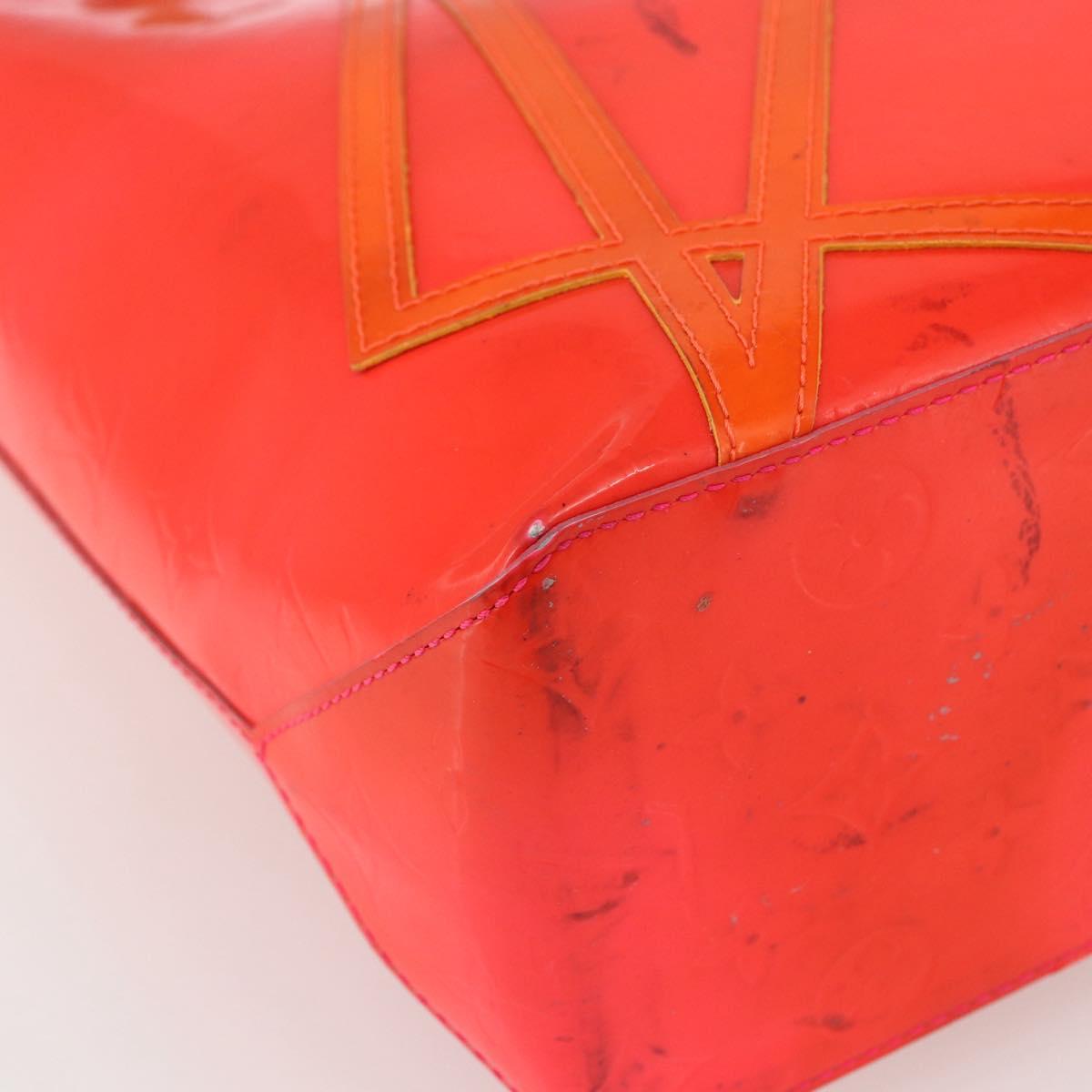 LOUIS VUITTON Monogram Vernis Fluo Reade MM Hand Bag Pink M91900 LV Auth 172626