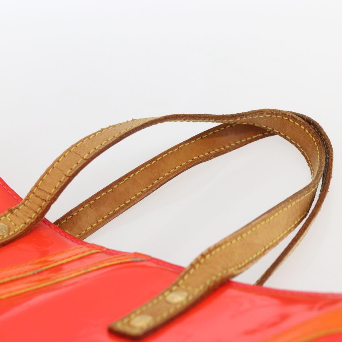 LOUIS VUITTON Monogram Vernis Fluo Reade MM Hand Bag Pink M91900 LV Auth 172626