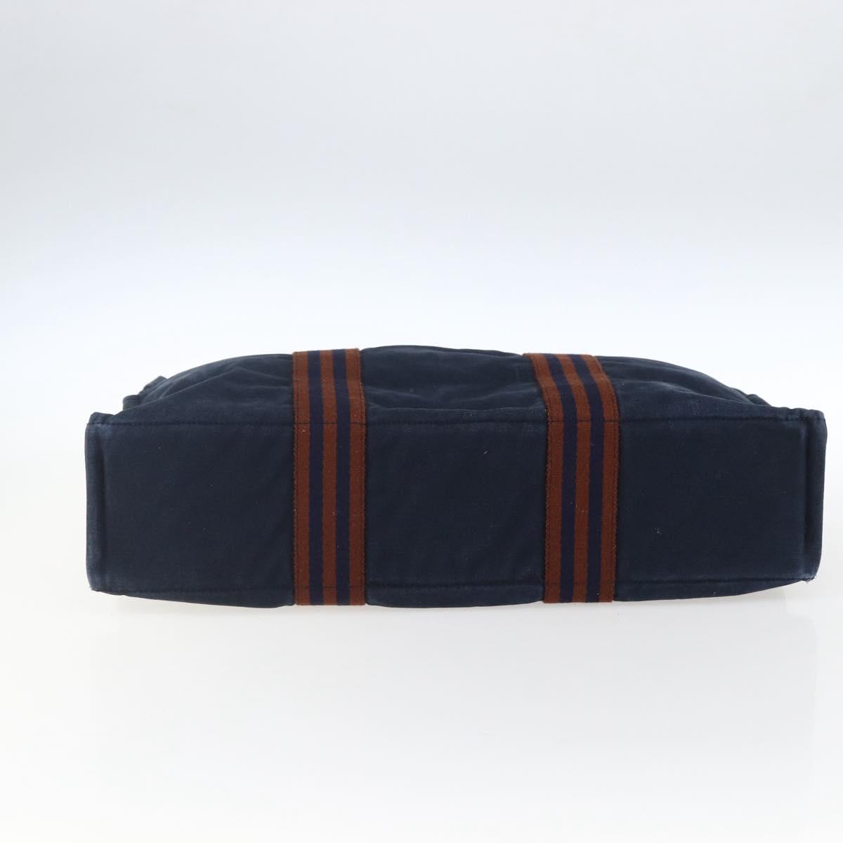 HERMES Fourre Tout MM Hand Bag Canvas Navy Auth 172631