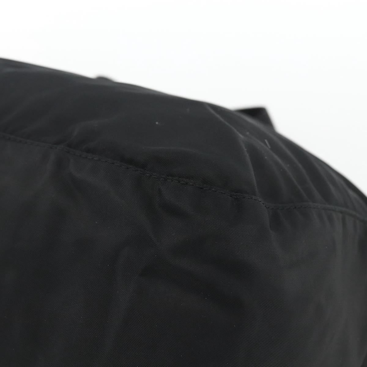 PRADA Shoulder Bag Nylon Black Silver Auth 172664