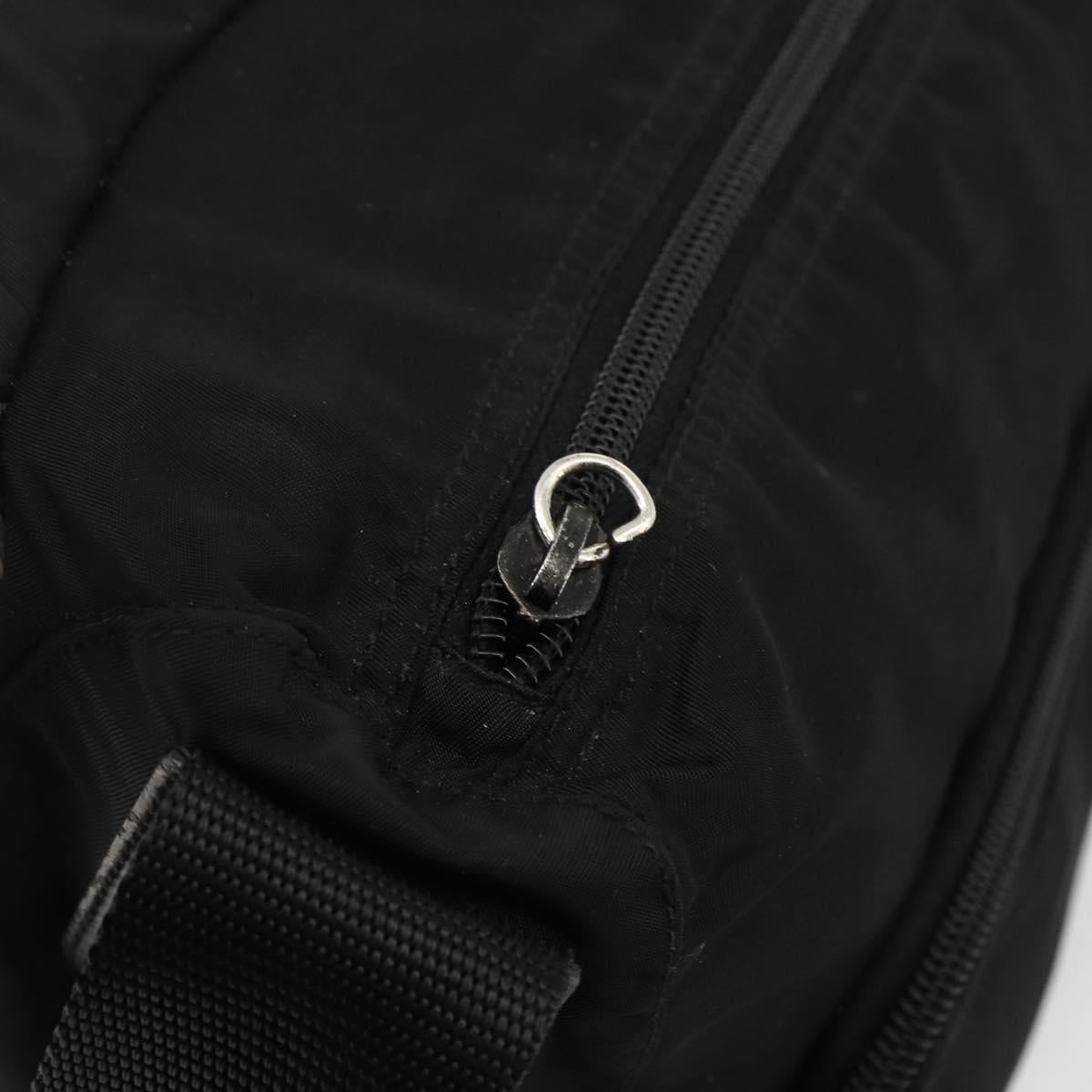 PRADA Shoulder Bag Nylon Black Silver Auth 172664