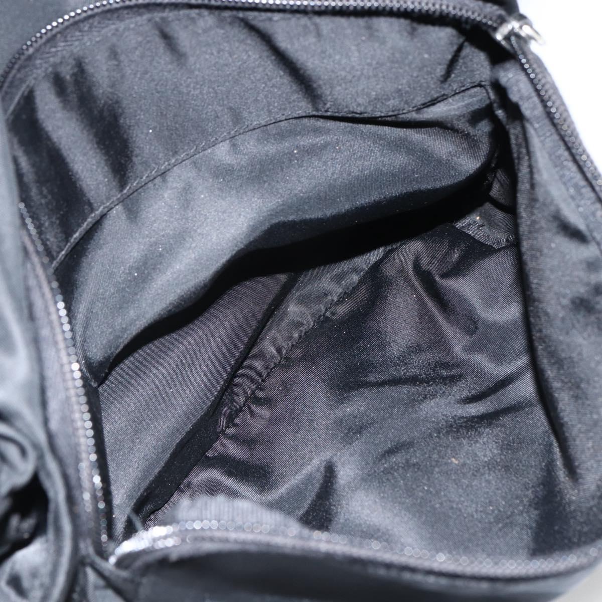 PRADA Shoulder Bag Nylon Black Silver Auth 172664