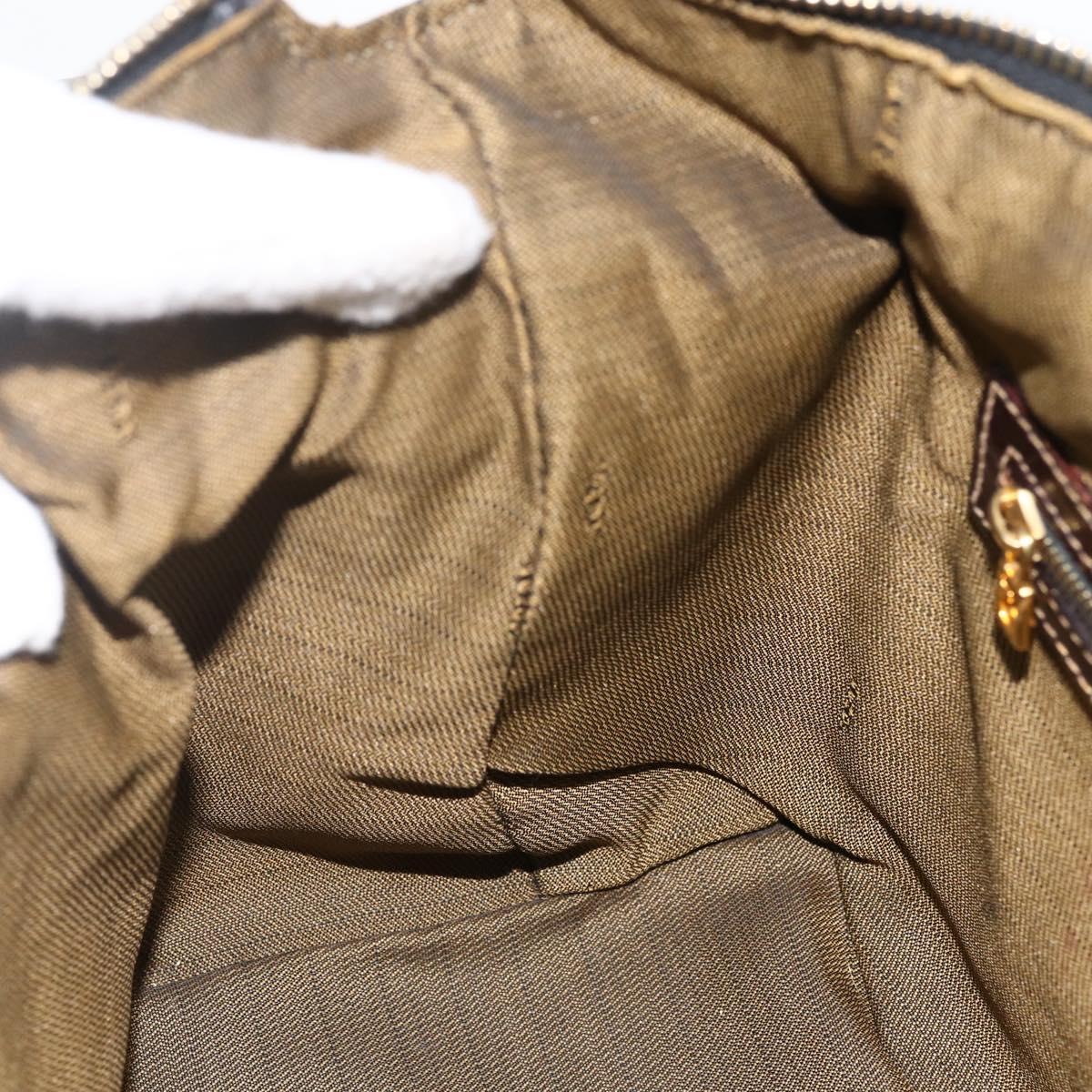 FENDI Zucca Canvas Hand Bag Black Brown Auth 172665
