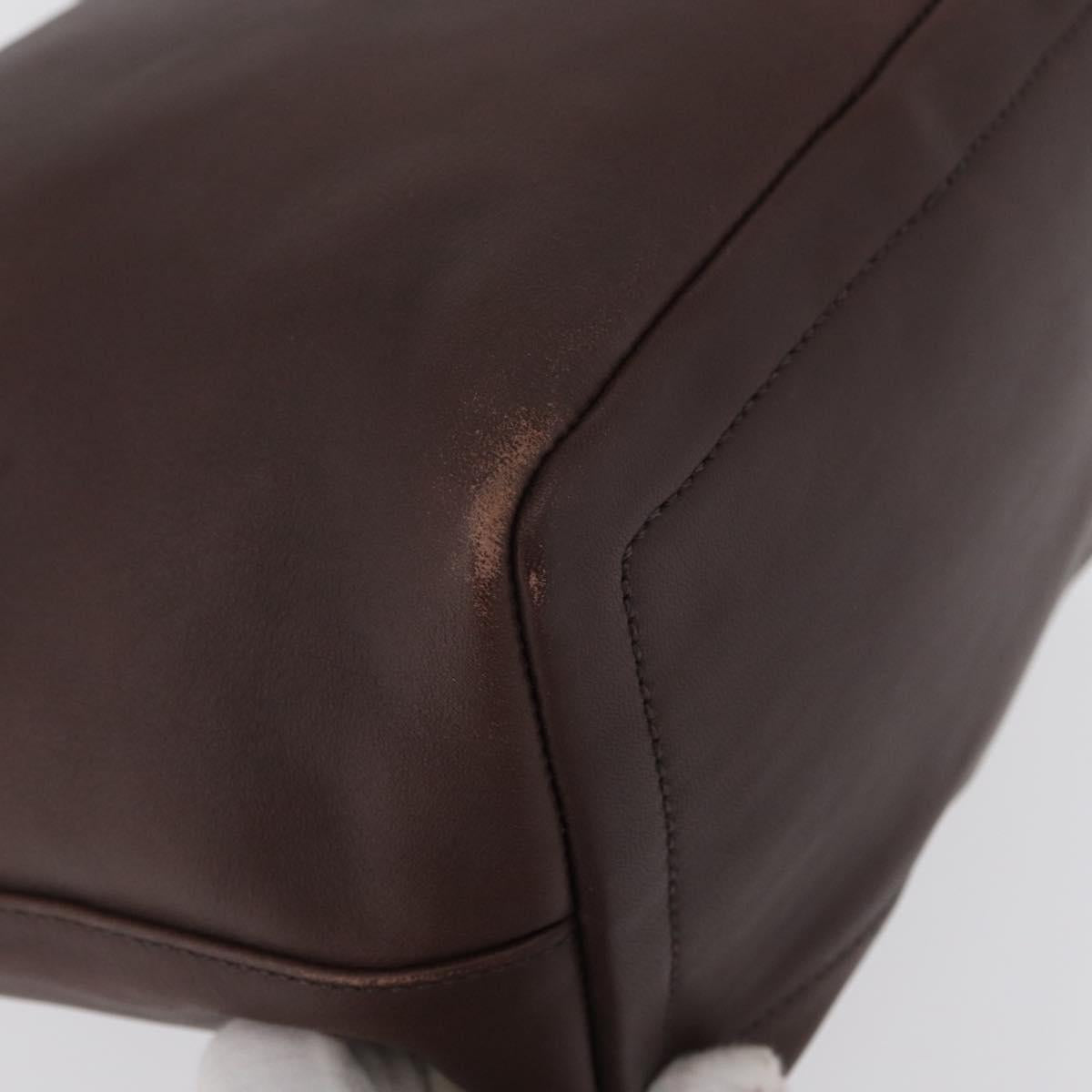 Coach Shoulder Bag Leather Brown Gold Auth 172666