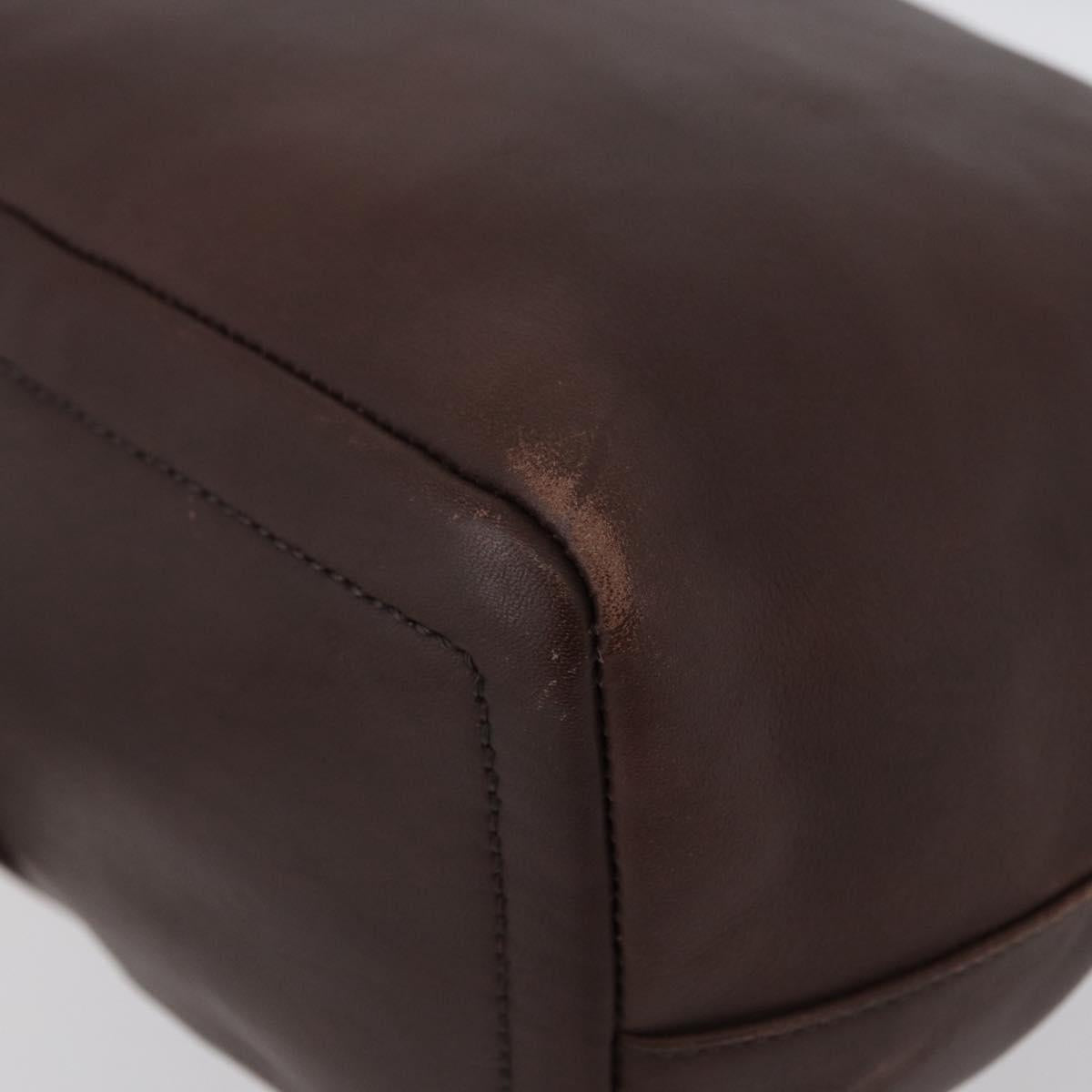 Coach Shoulder Bag Leather Brown Gold Auth 172666