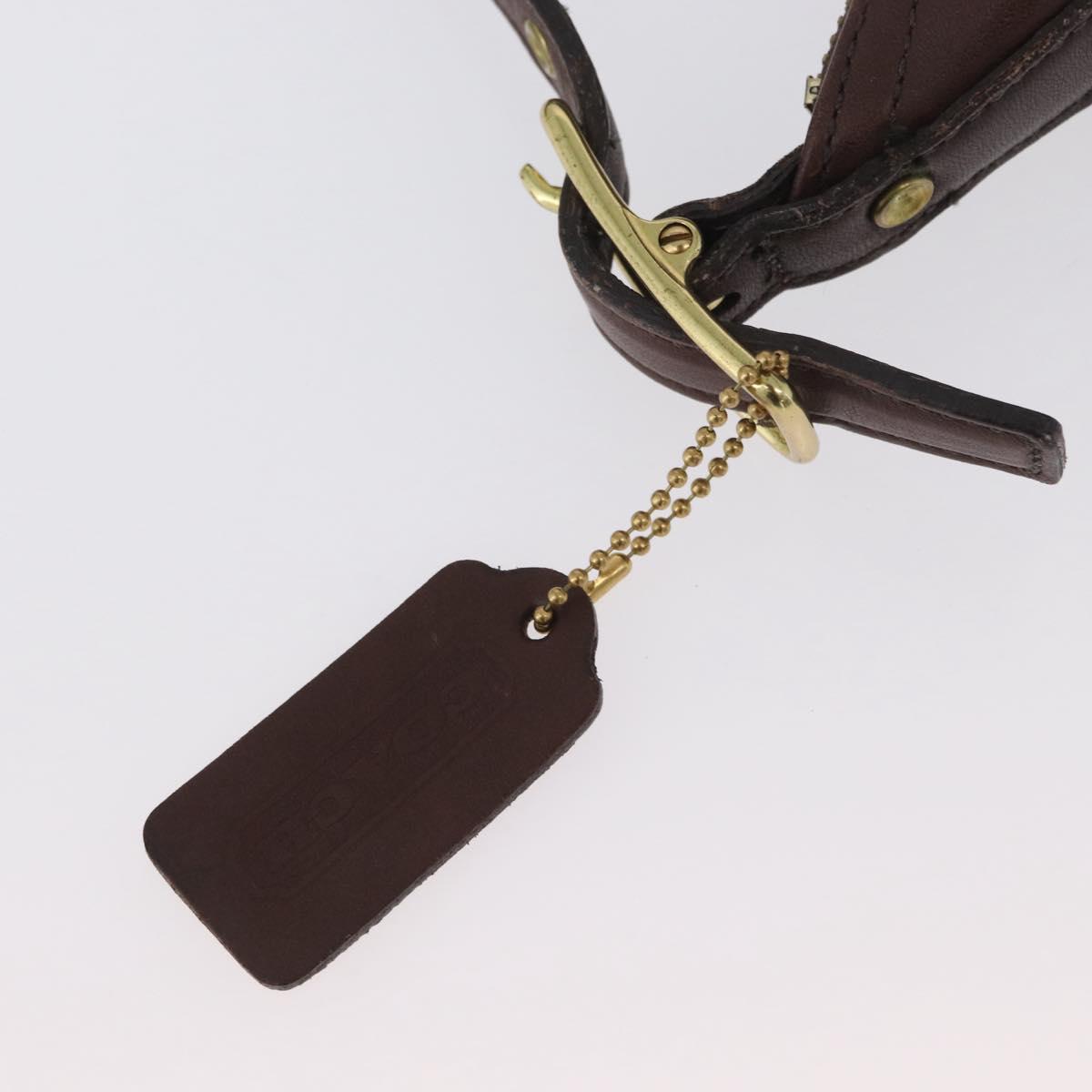 Coach Shoulder Bag Leather Brown Gold Auth 172666