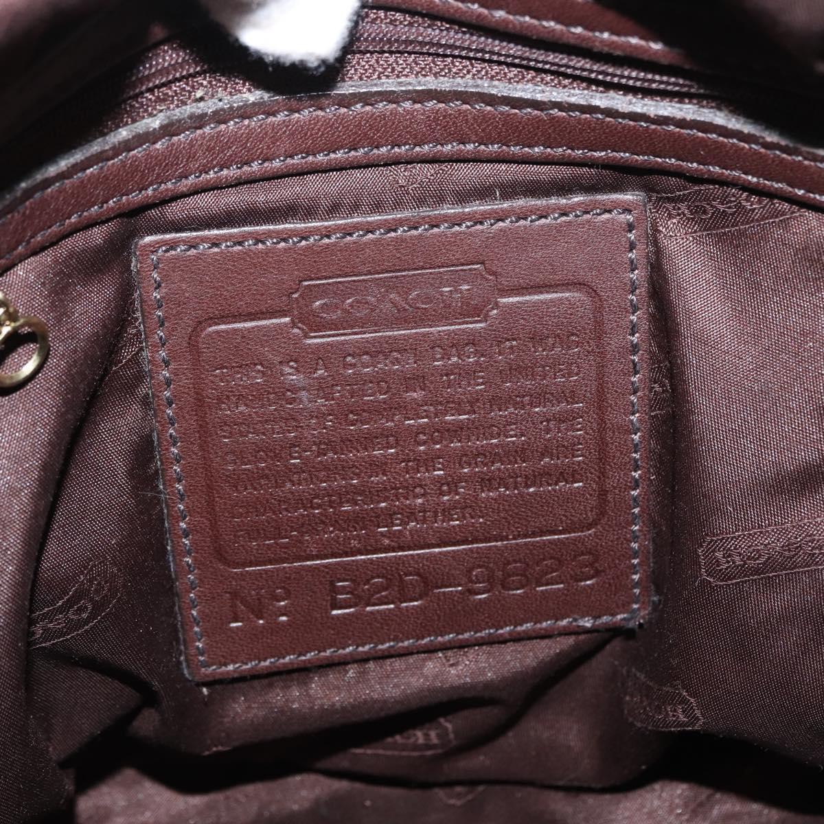 Coach Shoulder Bag Leather Brown Gold Auth 172666