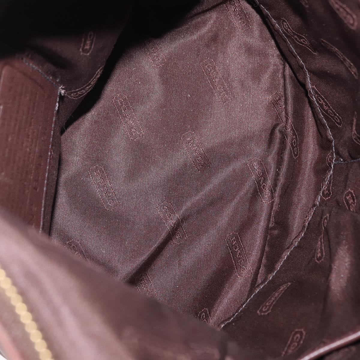 Coach Shoulder Bag Leather Brown Gold Auth 172666